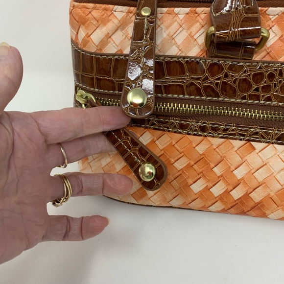 Samantha Brown Tan Orange Woven Wine Cooler Bag - Picture 8 of 13
